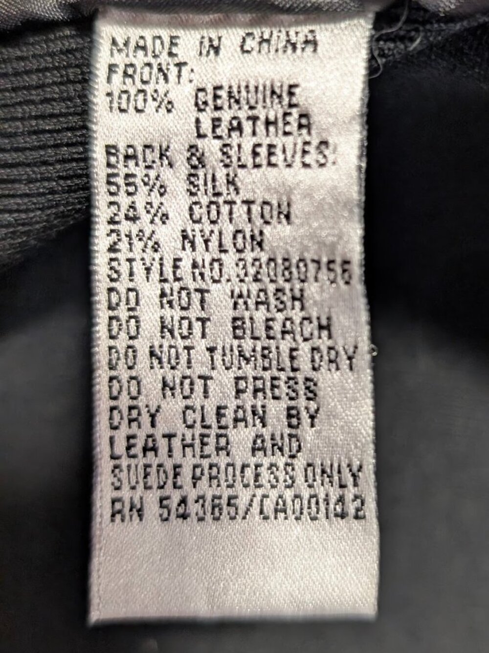 Nygård Collection Petite Black Leather Front Zip Jacket | Size 8P - Picture 6 of 6